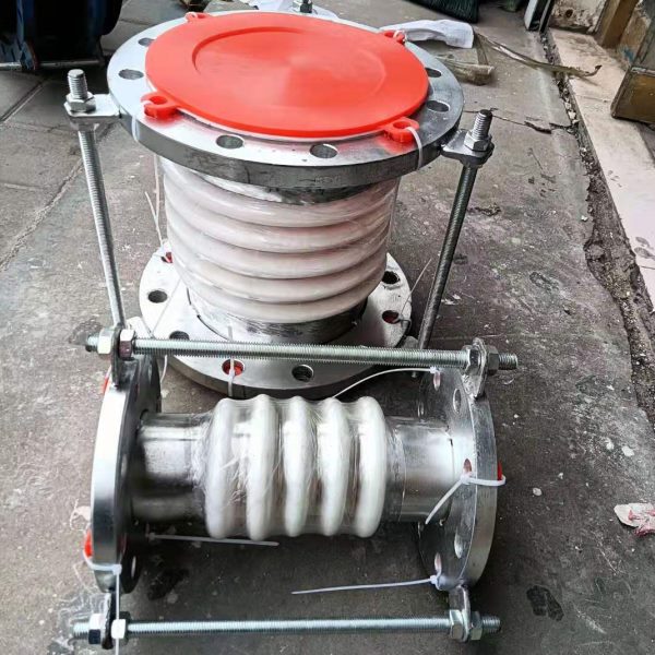 厂促四氟波纹管软连接 带钢圈四氟补偿器 法兰连接四氟软接头波纹