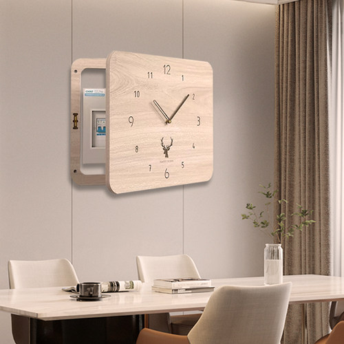 家用入户无框电表箱装饰画带钟表遮盖现代简约小清新2023新款横款