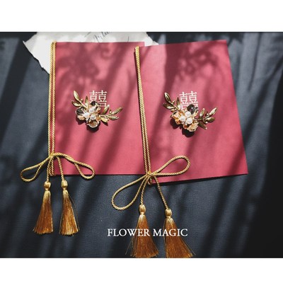 中式红色喜庆高端重工新郎新娘结婚礼誓言卡致辞卡宣誓本婚礼用品