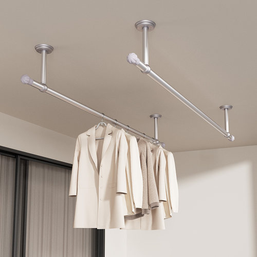 阳台顶装晾衣架家用晾衣杆一根铝合金凉衣杆固定单杆凉衣捍晒衣架