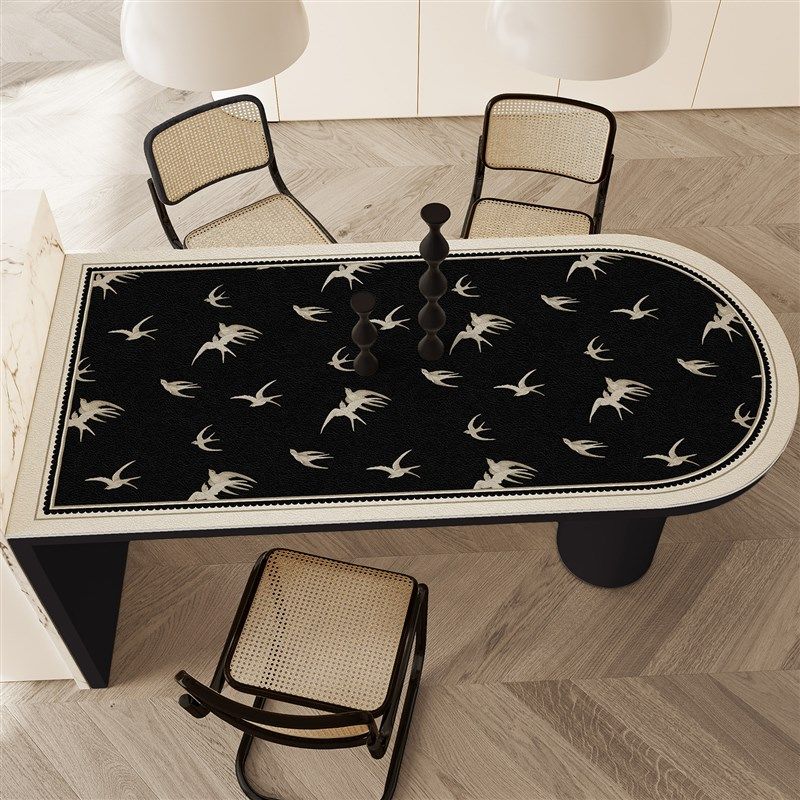 燕南飞复古弧形半圆岛台餐桌垫防水防油椭圆形桌布擦洗半圆桌垫,居家布艺,桌布,淘宝优惠券,粉丝福利购,淘宝优惠卷