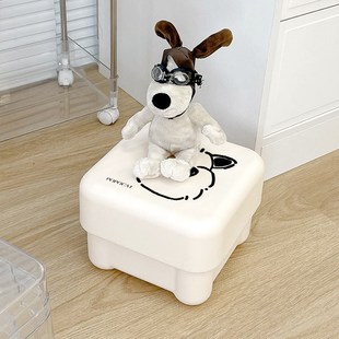 方块矮凳家用塑料小卡通小狗板凳客厅茶几凳风儿童小方凳