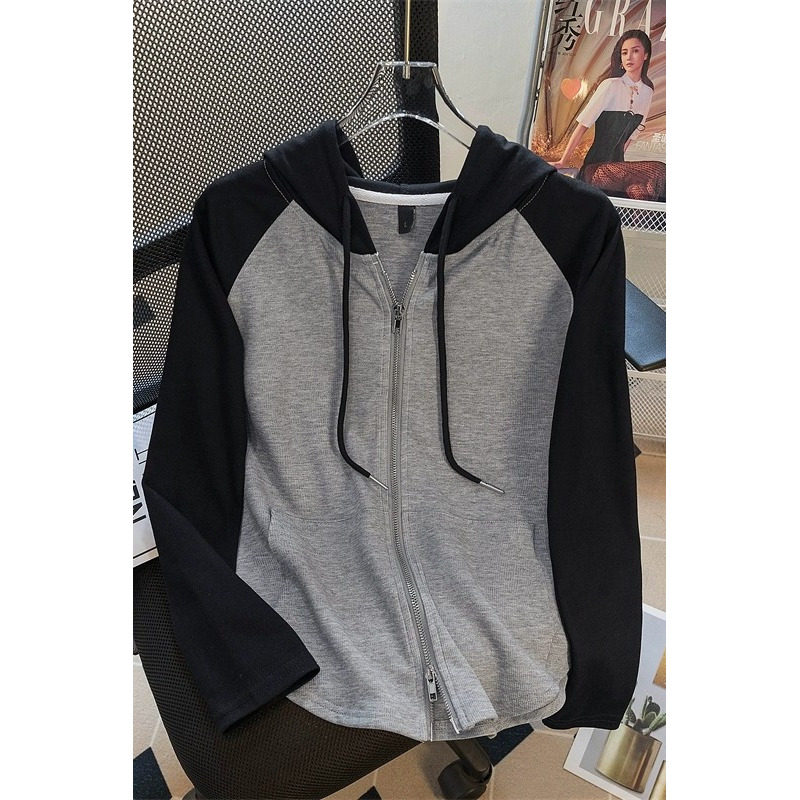 300斤大码女装秋冬季连帽卫衣长袖上衣运动外搭开衫薄款外套ins潮