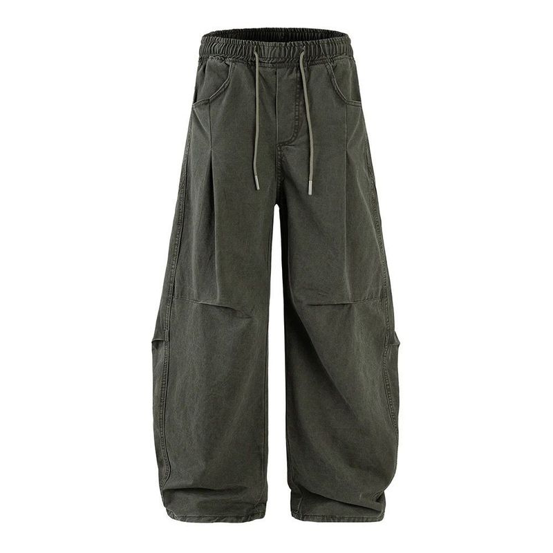 NO1DARA休闲复古新款百搭弯刀夏季宽松美式工装裤薄款休闲裤伞兵