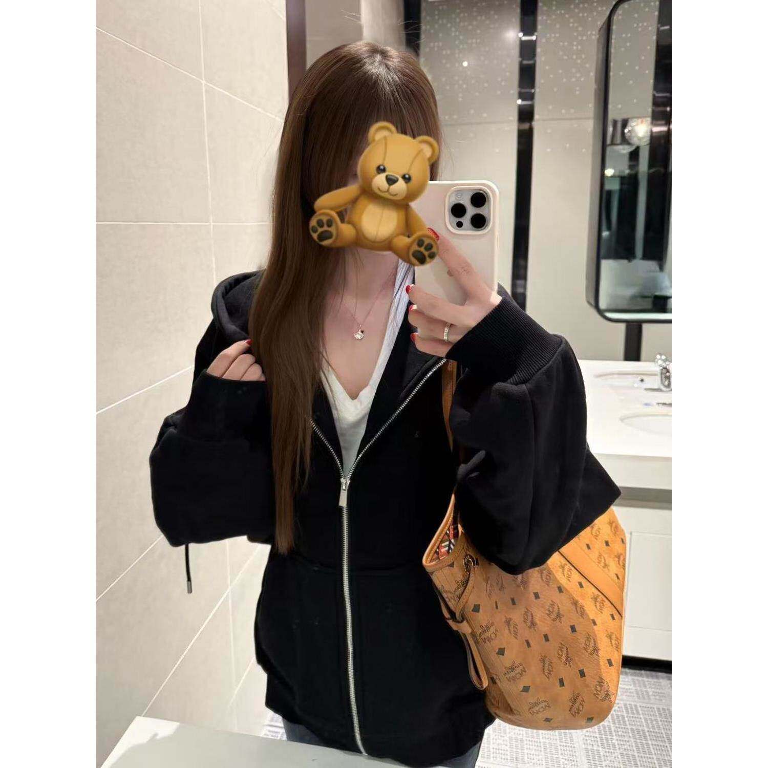 美式高街慵懒风拉链卫衣女春春夏潮酷百搭宽松外套上衣背心吊带2