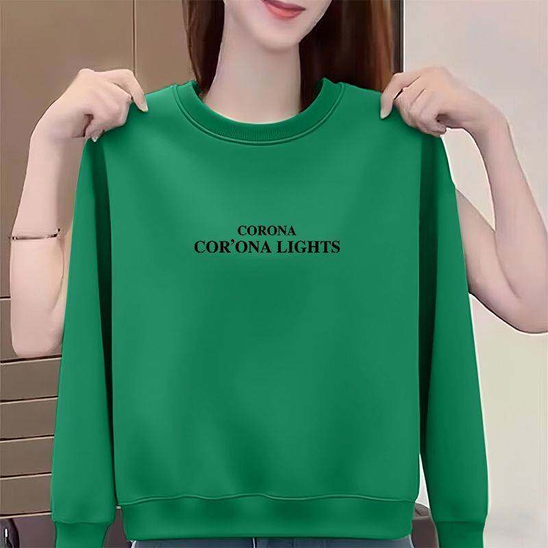 中年妈妈卫衣女春秋春季加绒加厚新款字母洋气长袖通勤上衣打底衫