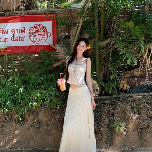 韩系吊带背心女内搭法式修身气质小众设计感短款无袖上衣两件套