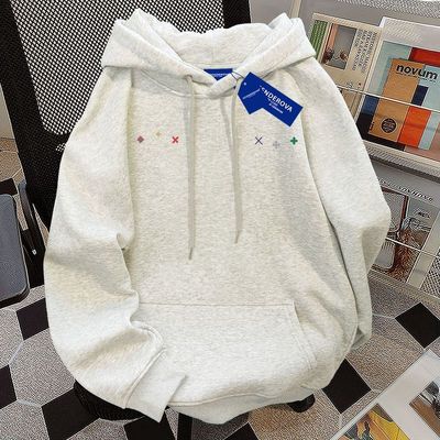 秋冬棉韩版简约高街2025新款纯色连帽卫衣女秋冬加绒上衣ins潮