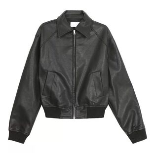 黑色皮衣外套女2025春秋新款宽松高级拉链短款复古机车夹克上衣