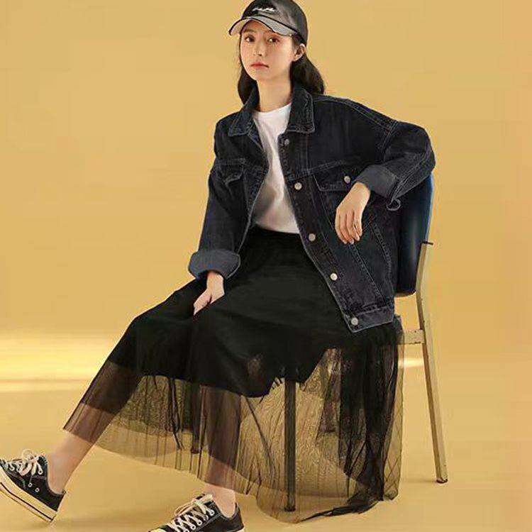 2026大码牛仔外套女装宽松韩版潮春春季中长款百搭牛仔衣服褂