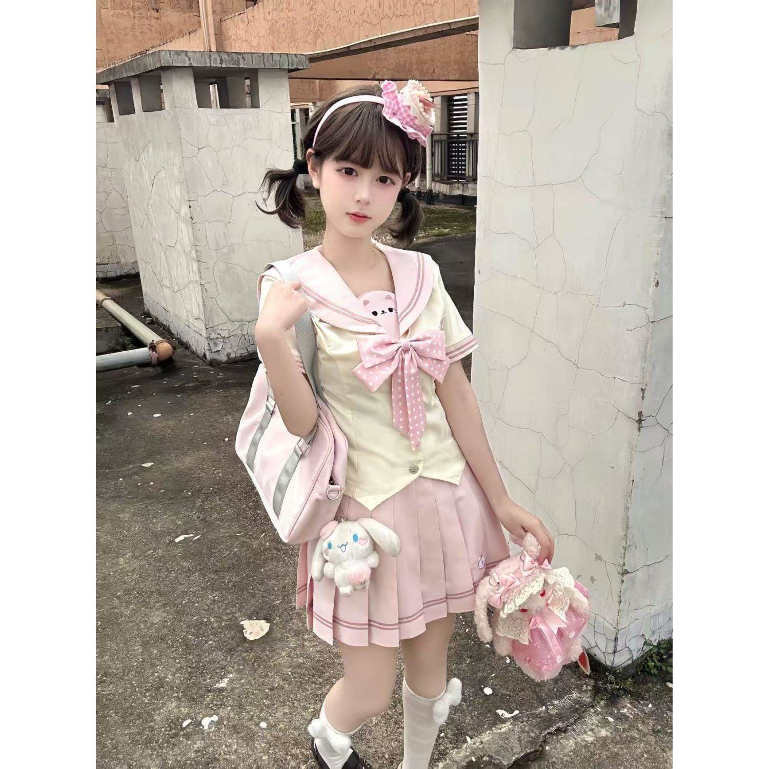 桃桃町仿正版水手服制服日系学院风甜美校服套装