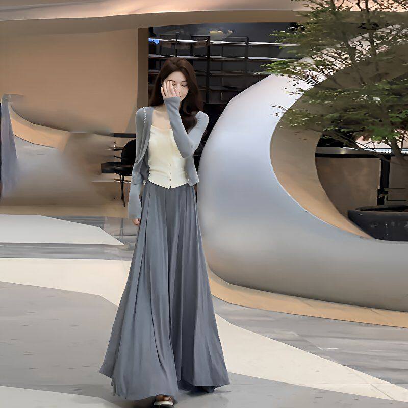 莫代尔半身裙女夏季长款垂坠感加长版高个子拖地长裙到脚踝超长款