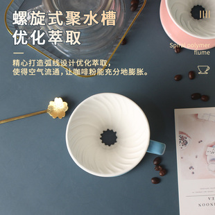 滤杯通用V型滤纸V01 双色咖啡过滤杯陶瓷手冲单品V60锥形滴漏式