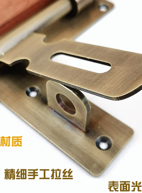 中式仿古纯铜加厚插销明装挂锁门闩实木大门扣锁老式门锁花园插栓