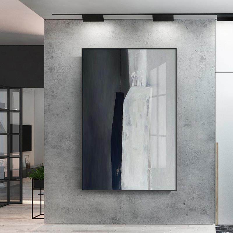 北欧风黑白过道墙面装饰画客厅沙发背挂画后现代简约卧室床头壁画