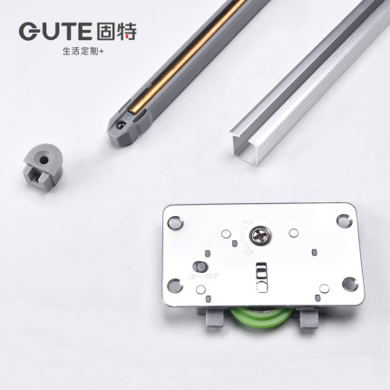固特阻尼滑轮双向缓冲推拉门移门滑轮衣柜木门隐藏嵌入导轨阻尼器