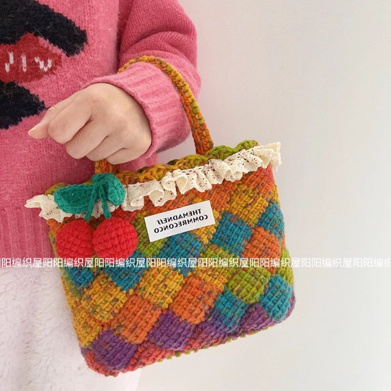 diy手工编织材料包渐变手提包滟秋色绿野仙踪毛线钩针闺蜜礼物