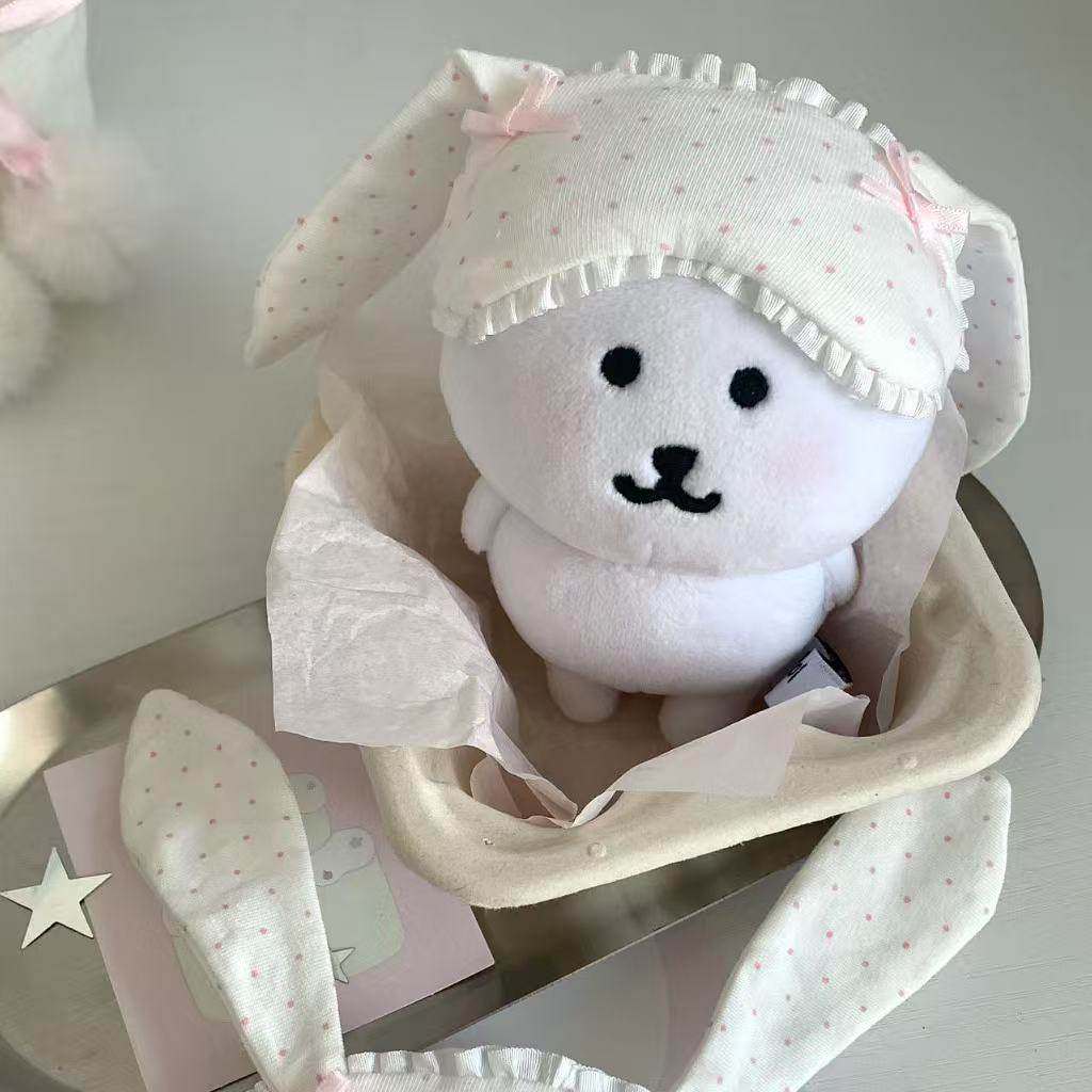 自嘲熊10cm波点兔耳朵棉花娃娃眼罩毛绒玩具DIY素材公仔娃衣装饰,模玩/动漫/周边/娃圈三坑/桌游,棉花娃娃/毛绒玩具娃衣,淘宝优惠券,粉丝福利购,淘宝优惠卷