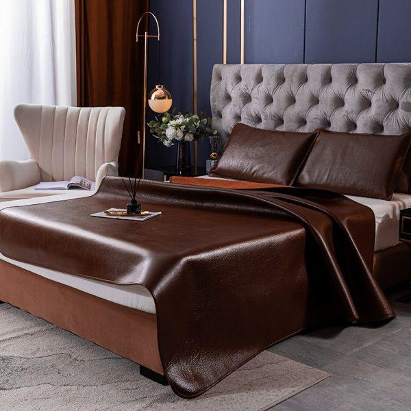 喜连理牛皮凉席头层水牛皮软席加厚1.8米双人牛皮席子三件套精品,床上用品,牛皮席,淘宝优惠券,粉丝福利购,淘宝优惠卷