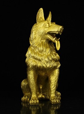 大号铜狼狗生肖狗家居哮天犬工艺铜器摆件定做铜雕塑装饰落地铜狗