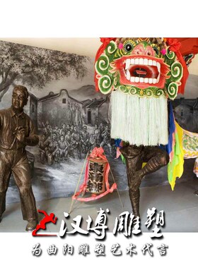 玻璃钢仿铜人物雕塑民俗小品大力士举重人物雕像广场公园林铜雕塑