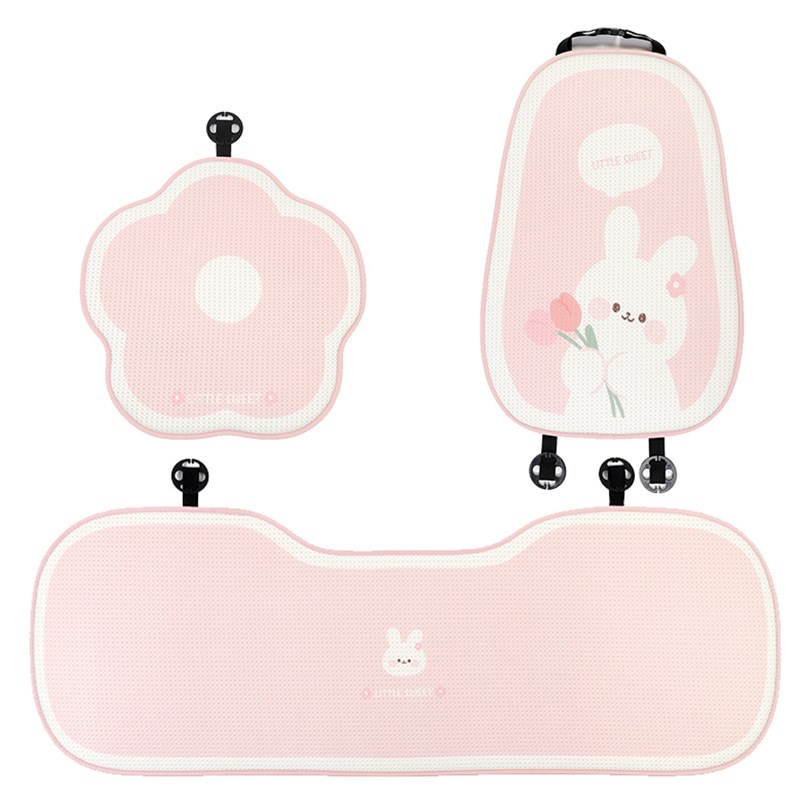 汽车坐垫卡通可爱蜂窝车载座椅透气座垫郁金香内饰用品女四季通用