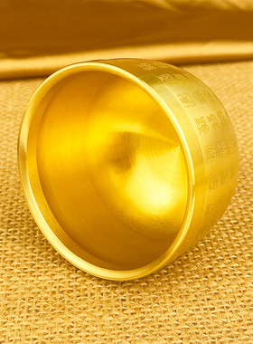 纯铜小招财缸零钱缸米缸摆件全黄铜器聚宝盆家居百福缸装饰工艺品