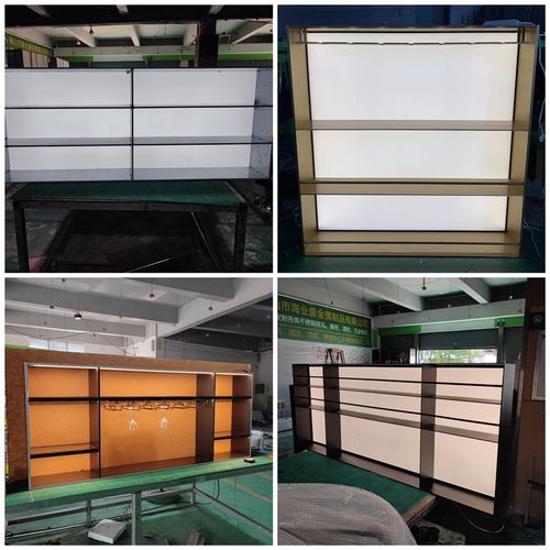 不锈钢酒柜定制展厅书柜红酒柜亚克力发光柜子嵌入式钢板柜定制