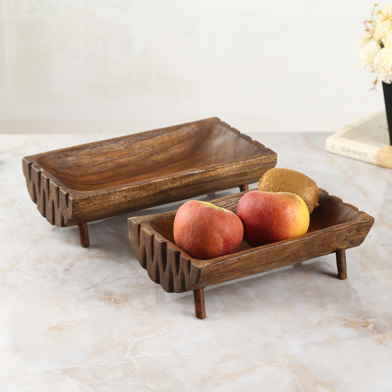 泰国实木雕果盘糖果瓜子干果盘客厅创意复古装饰品水果盆小果盘