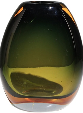 超厚轻奢琉璃花瓶玻璃装饰客厅酒柜玄关酒店森林黄昏摆件餐桌花器