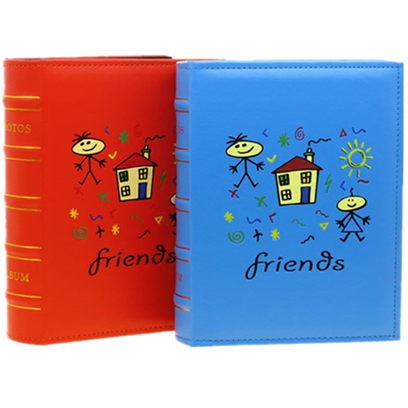 包邮仿皮面竹节背插页式大容量卡通5寸200张相册影集家庭宝宝相簿