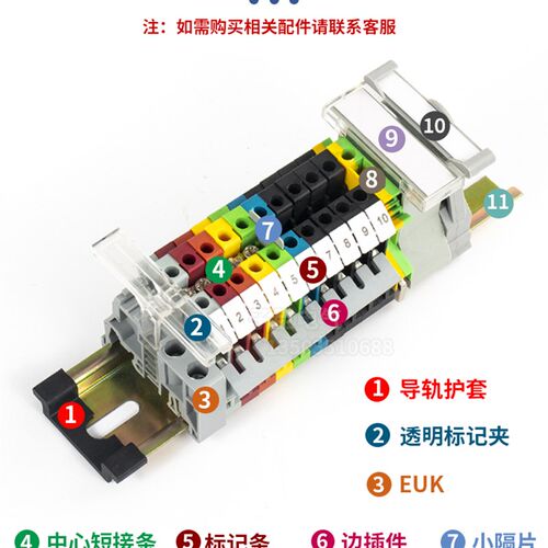 UK接线端子排2.5B导轨式3N 5N 6N 10N电流URTK/S保险UK5-HESI接地
