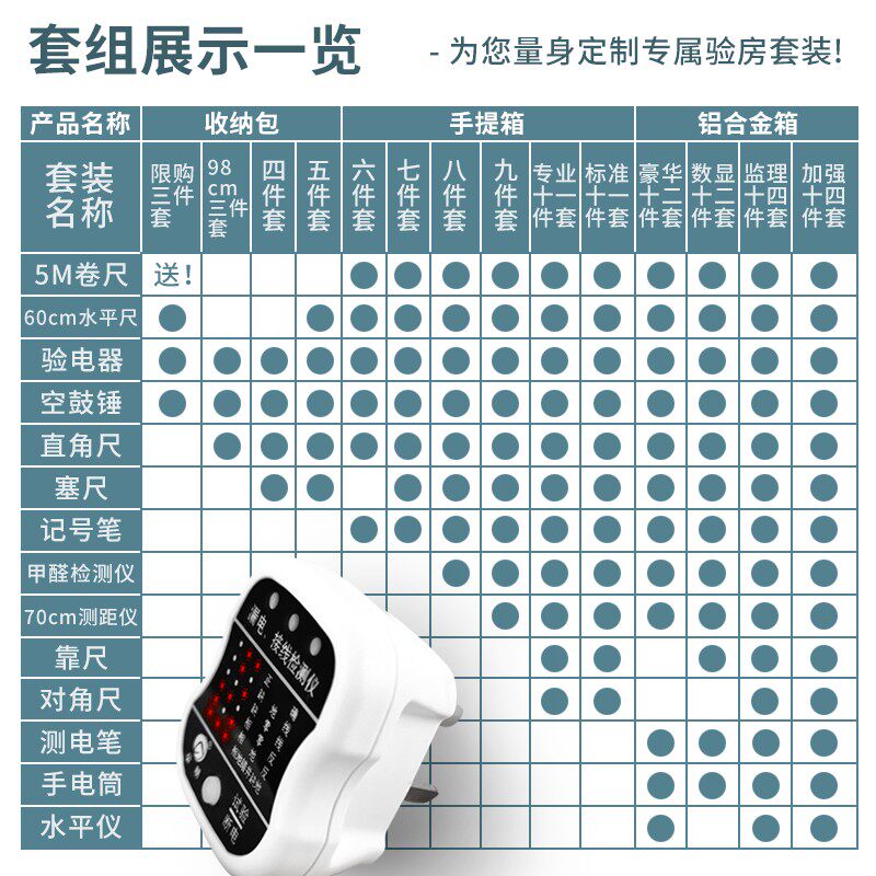 验房工具套装空鼓锤装修验收工具包专业收房收楼交房精装瓷砖神器
