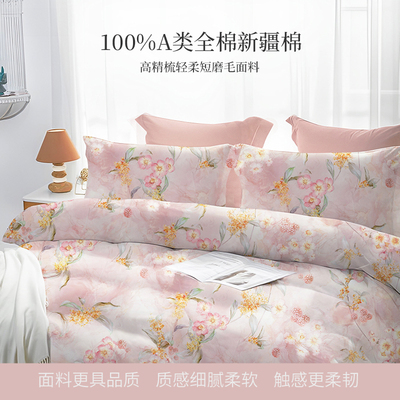 妙亿嘉纯棉A类抗菌四件套