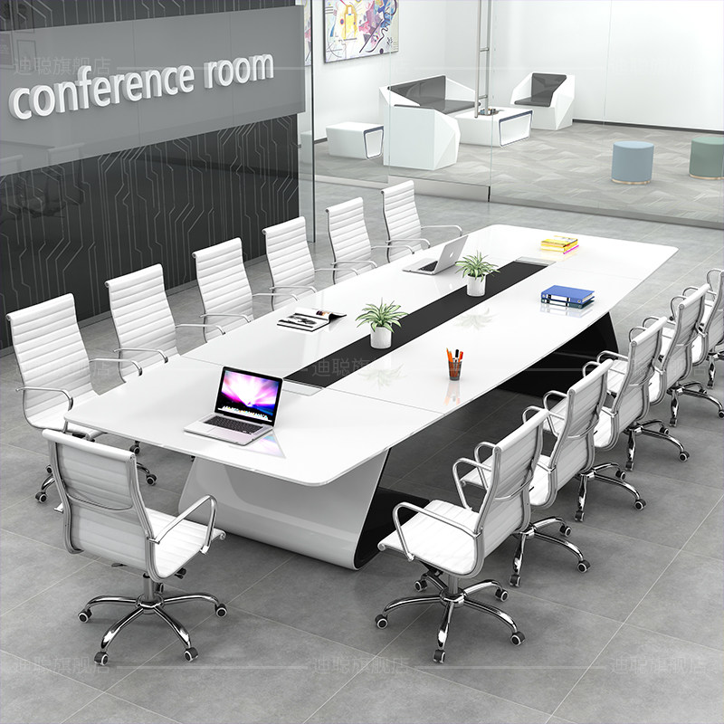 迪聪烤漆会议桌长桌条形桌洽谈桌简约现代会议室桌椅组合开会桌子