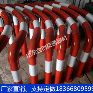 加油站防撞护栏加油岛防撞柱挡车杆M型弧度隔离栏U型警示柱定做