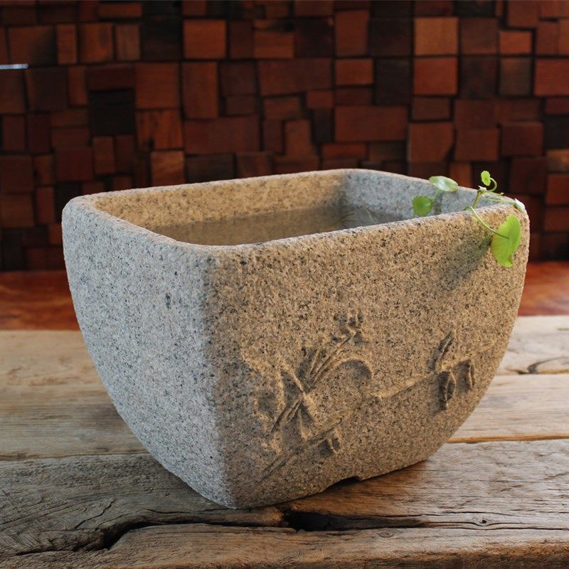 石雕鱼缸花盆青石盆栽绿植石头缸庭院室内花岗岩流水养鱼简约石槽,鲜花速递/花卉仿真/绿植园艺,花盆,淘宝优惠券,粉丝福利购,淘宝优惠卷