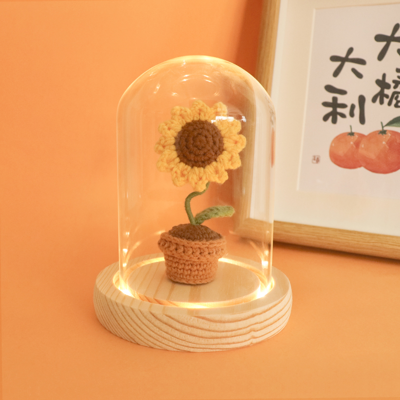 成品手工编织向日葵盆栽花束送男女老师实用幼儿园教师节毕业礼物