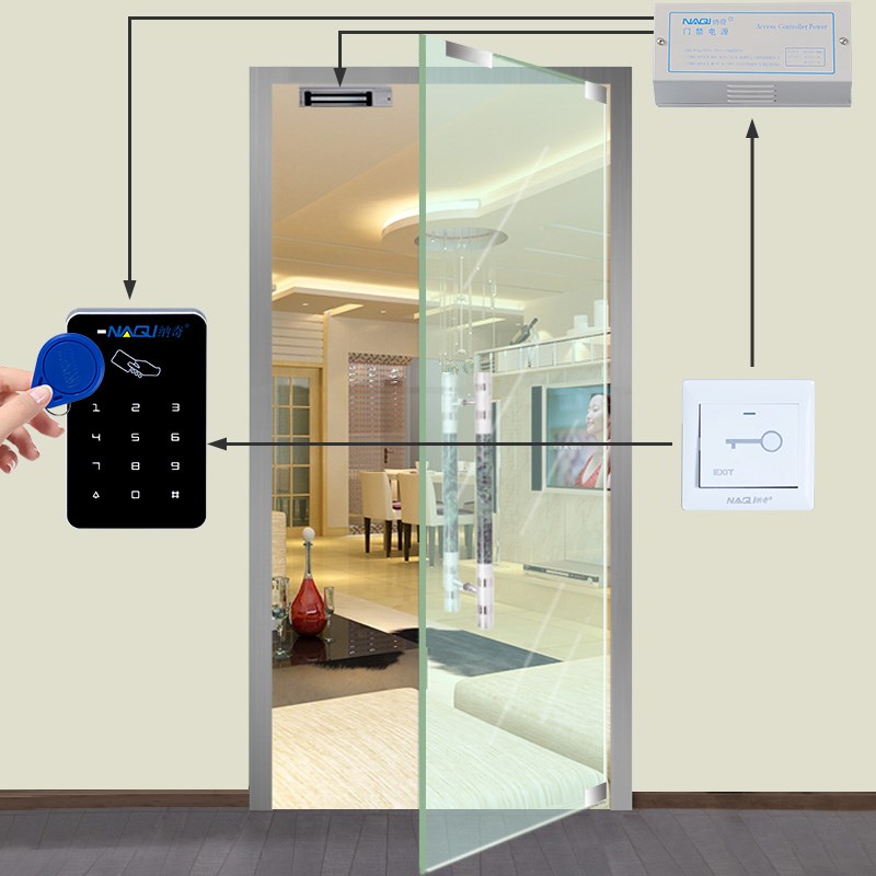 纳奇触摸屏刷卡密码门禁系统一体机磁力锁电磁锁玻璃IC门禁套装