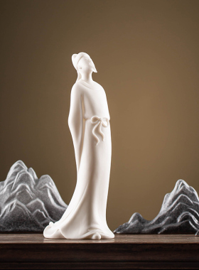 久造中式陶瓷李白人物摆件创意家居客厅禅意历史人物书房装饰摆设