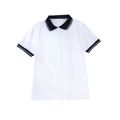 校服短袖衫白t恤夏季男女初高中学生定制LOGO启德校徽学院风上衣