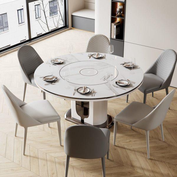 多功能餐桌椅组合家用小户型伸缩内嵌转盘暖菜电磁炉储物岩板圆桌,住宅家具,玻璃餐桌,淘宝优惠券,粉丝福利购,淘宝优惠卷