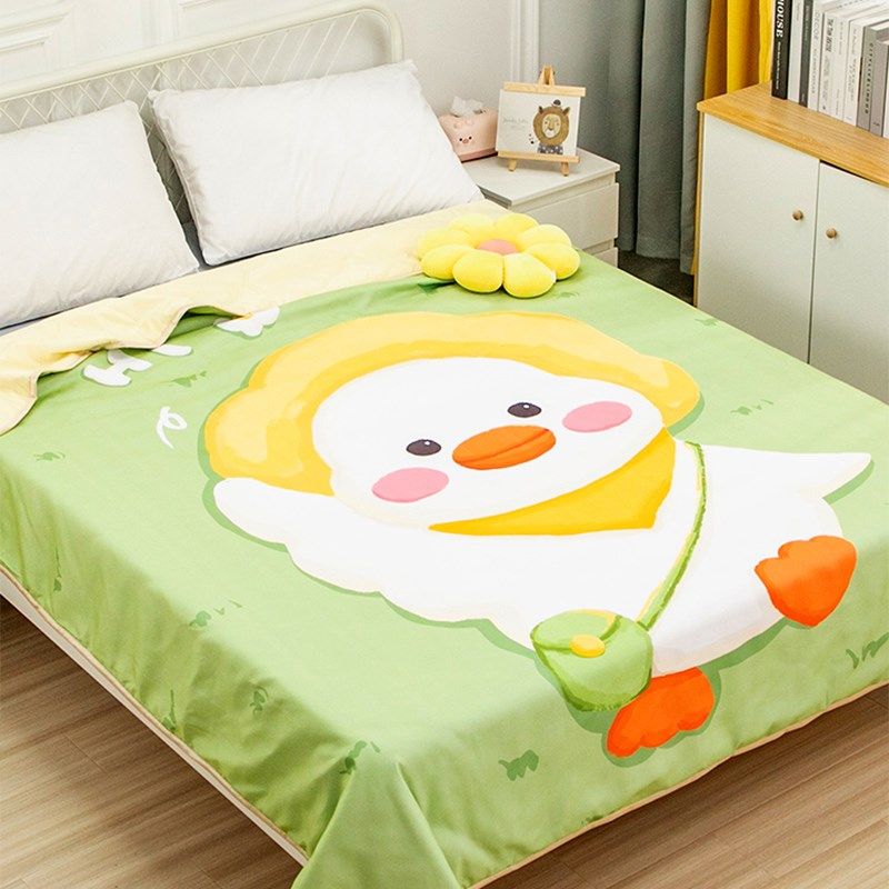 可爱鸭子夏凉被卡通儿童小白鸭夏季空调被女孩薄款可折叠机洗单人,床上用品,化纤被,淘宝优惠券,粉丝福利购,淘宝优惠卷