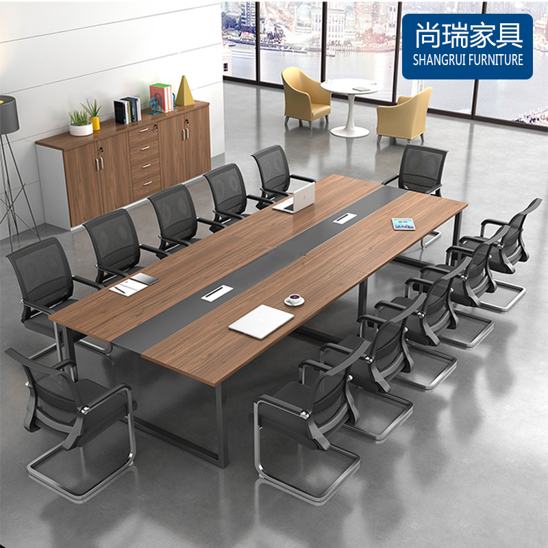 西安会议桌长桌办公家具简约现代长方形桌子员工培训洽谈桌椅组合