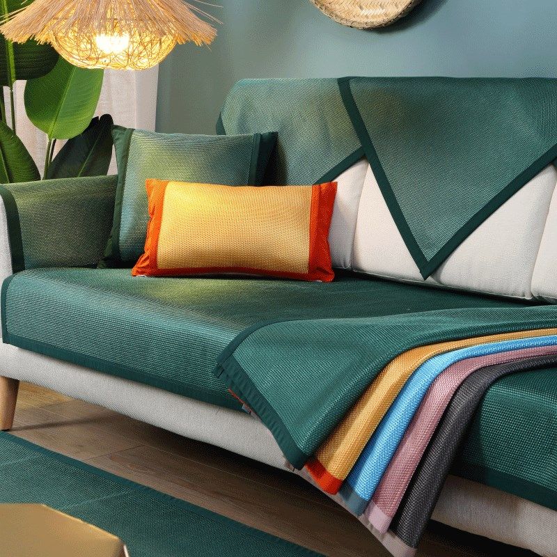 沙发垫夏季冰丝凉席坐垫子防滑夏天款坐垫凉垫贵妃沙发凉席垫绿色,居家布艺,沙发垫,淘宝优惠券,粉丝福利购,淘宝优惠卷