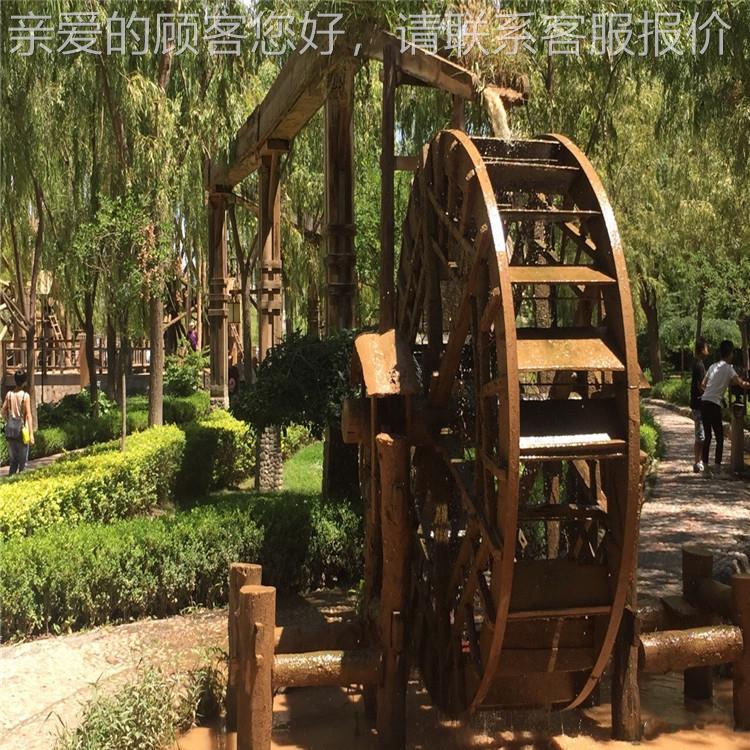 防腐33393木景水车厂家直销型实木大荷兰水风车木车脚踩龙骨水车