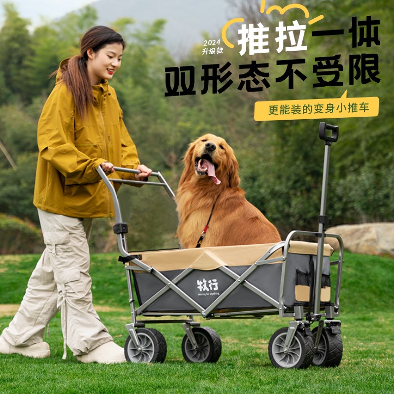 宠物推车狗狗代步猫咪泰迪手推车外出小中大型犬狗拉车轻便可折叠