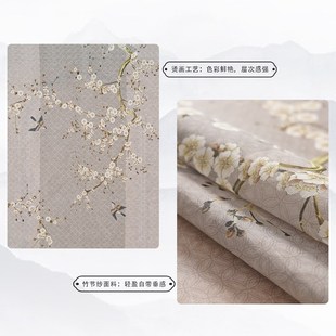 饰帘家用免打孔帘 中式 门帘四季 隔断帘遮挡帘中国风印花纱门冬季 装