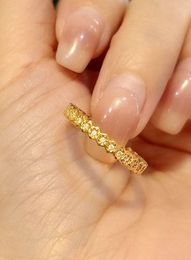 18K金戒指 美蜂窝排戒 80021