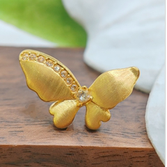 18K金吊坠  拉丝蝴蝶 80007